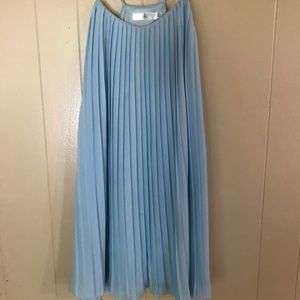 Light Blue Pleated Shift Dress